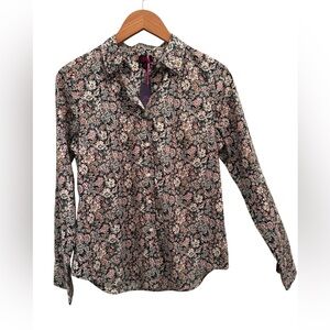 NWT J. Crew Liberty Fabric White Garden Slim Perfect Button Down Shirt Size 4